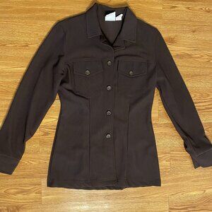 Maggie Lawrence women's juniors brown ribbed blazer jacket top small vintage